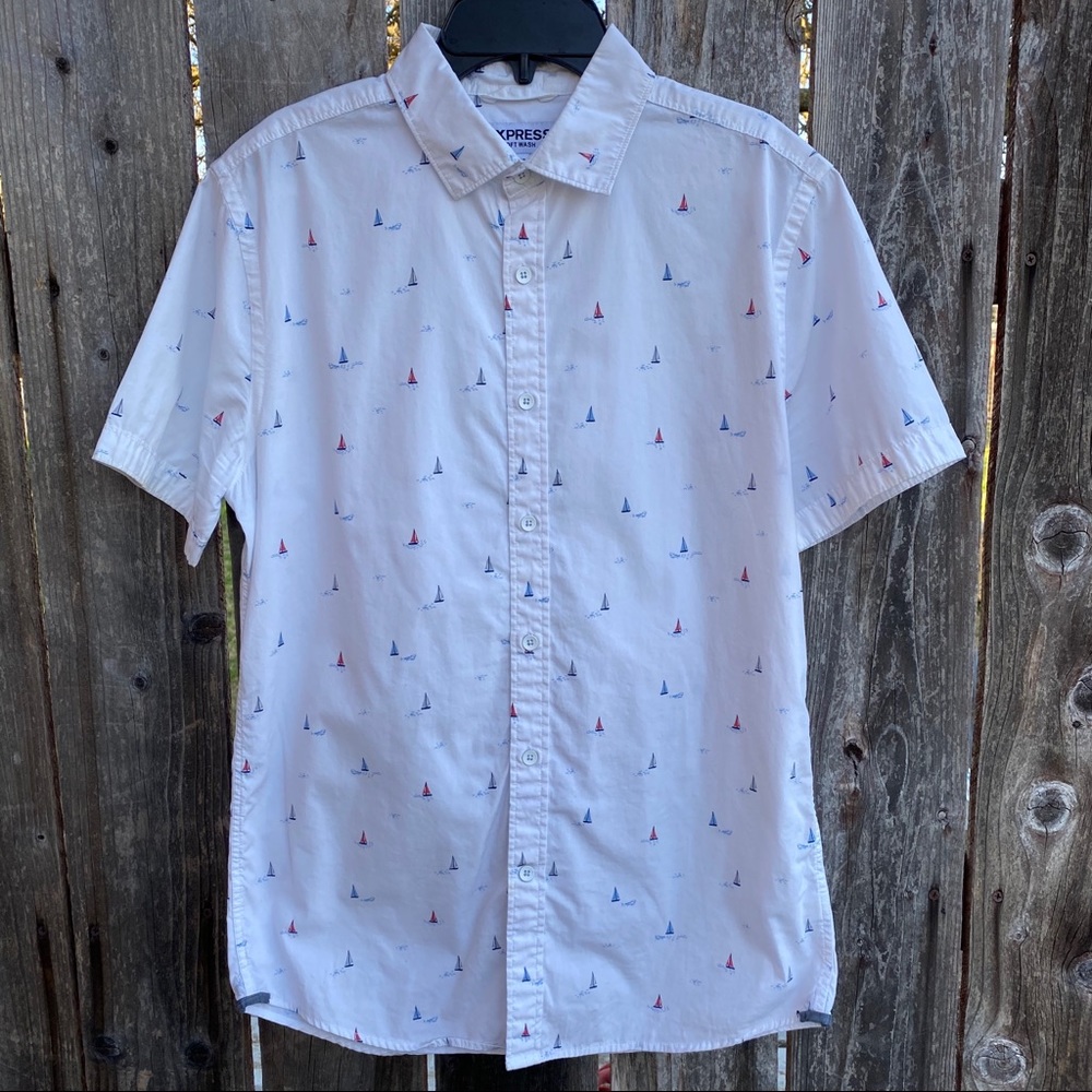 Express • white sail boat shirt